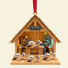 Load image into Gallery viewer, Team Sloth: We'll Get There... Eventually - Personalized Happy Workplace Sloth Ornament Ornament PopCulturePrints