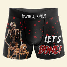 Load image into Gallery viewer, Let's Bone - Personalized Couple Boxer Shorts Boxer Briefs PopCulturePrints