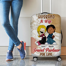 Load image into Gallery viewer, Personalized Luggage Cover for Couples - Travel Partner for Life Luggage Covers PopCulturePrints