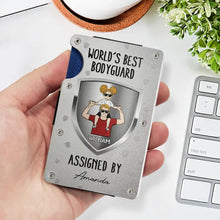 Load image into Gallery viewer, World's Best Bodyguard - Personalized Card Wallet with Money Clip Card Wallet PopCulturePrints