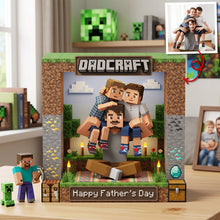 Load image into Gallery viewer, "Happy Father's Day from the Kids!" - Personalized Pixel Dad Acrylic Plaque - Custom Gift for Dad, Grandpa & Father Figures Shaped Plaques PopCulturePrints