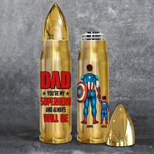 Load image into Gallery viewer, Personalized Superhero Bullet Tumbler for Dad - Father's Day Gift Tumbler Cup PopCulturePrints