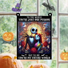 Load image into Gallery viewer, Personalized Halloween Sun Catcher for Couples - Custom Jack and Sally Design | Valentine's Day Gifts Ornament PopCulturePrints