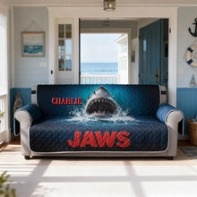 Load image into Gallery viewer, “Unleash Your Inner Shark!” - Bold Sea Quilted Sofa Cover - Personalized Gifts Sofa Cover PopCulturePrints