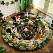 Load image into Gallery viewer, "Celebrate Togetherness with the Smith Family!" - Patrick's Day Quilted Round Mat - Personalized Gift for Families Doormat PopCulturePrints