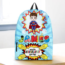 Load image into Gallery viewer, Custom Superhero Kids Backpack - Personalized School Bag Backpack PopCulturePrints