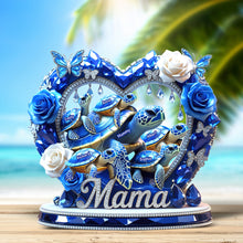 Load image into Gallery viewer, "A Heart Full of Love for Mama" - Personalized Mama Turtle Plaque - A Custom Gift for Mom, Grandma, and Special Women Shaped Plaques PopCulturePrints