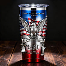 Load image into Gallery viewer, Celebrate Freedom: Proud Anniversary Tumbler - Personalized Gift for Patriots Tumbler Cup PopCulturePrints