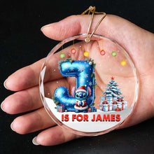 Load image into Gallery viewer, Personalized Kids Christmas Ornament - Letter J Ornament PopCulturePrints
