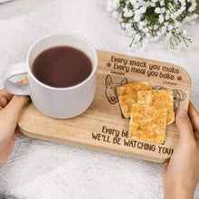 Load image into Gallery viewer, Every Bite You Take We'll Be Watching You - Personalized Serving Board with Cup Holder - Perfect Gift for Dog Lovers Serving Board With Cup Holder PopCulturePrints