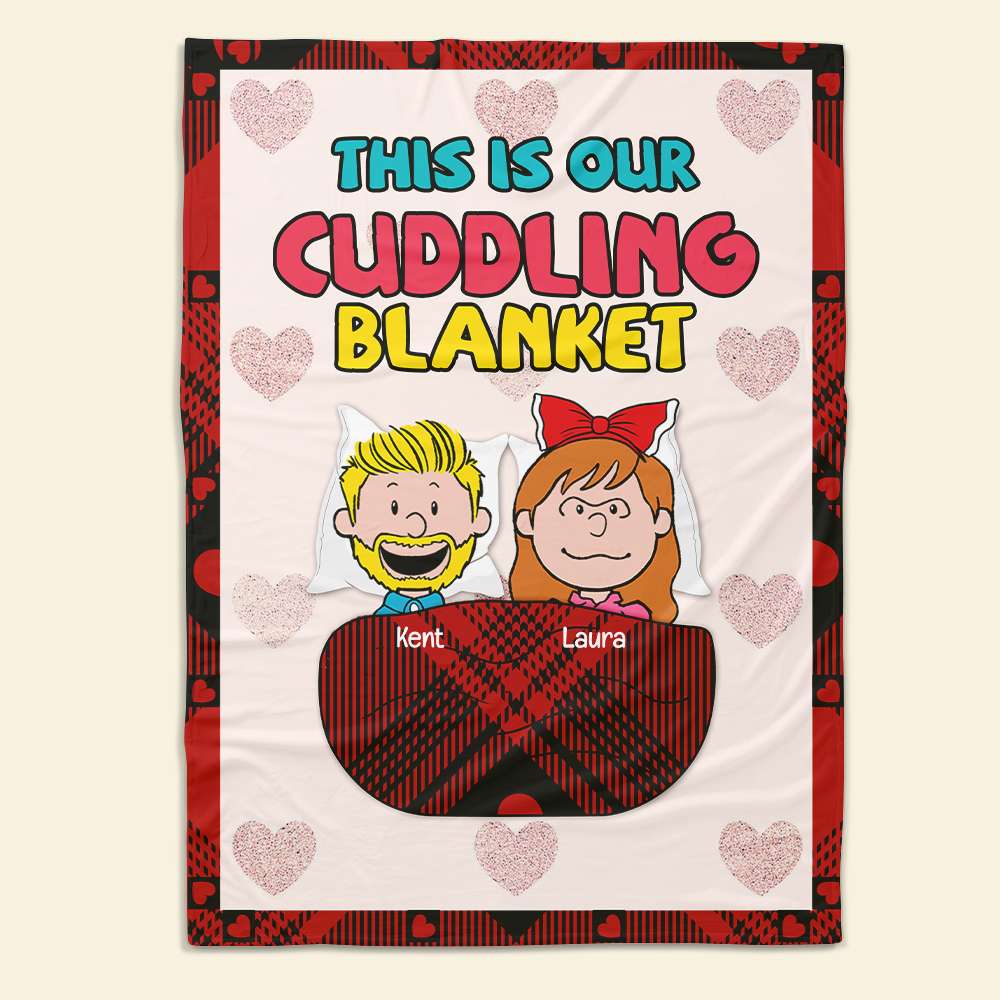 Custom Couples Cuddling Blanket - Valentine's Day Gifts Blanket PopCulturePrints