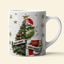 Load image into Gallery viewer, "Sorta Merry, Sorta Grinchy" - Personalized Annoyed Merry Spirit Mug for Holiday Cheer! Coffee Mug PopCulturePrints