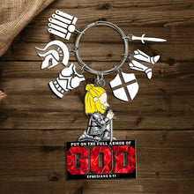Load image into Gallery viewer, Personalized Christian Keychain with Charms - Full Armor of God Keychains PopCulturePrints