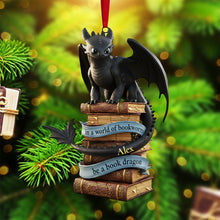 Load image into Gallery viewer, Be a Book Dragon - Personalized Christmas Ornament for Book Lovers Ornament PopCulturePrints