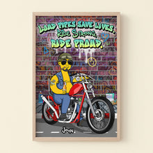 Load image into Gallery viewer, Personalized Cartoon Biker Canvas - Loud Pipes Save Lives Poster & Canvas PopCulturePrints