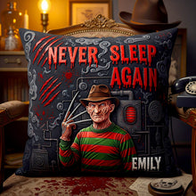 Load image into Gallery viewer, Never Sleep Again - Personalized Halloween Villain Square Pillow for Fans Pillow PopCulturePrints