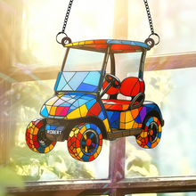 Load image into Gallery viewer, "Drive Your Passion!" - Golf Cart Suncatcher, Personalized Gift for Golf Lovers Ornament PopCulturePrints