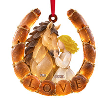 Load image into Gallery viewer, Attuned Horse Girl Sea Glass Effect Ornament, Personalized Gifts For Horse Lovers 05QHTN101026 Ornament PopCulturePrints