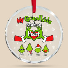 Load image into Gallery viewer, Custom Grandma Ornament - Grandkids Stole My Heart Design Ornament PopCulturePrints
