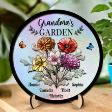 Load image into Gallery viewer, “Celebrate Her Garden of Love” - Personalized Holography Grandma's Garden Birth Flower Plaque - Gift for Mom, Grandma, and Special Women Wooden Plaque PopCulturePrints