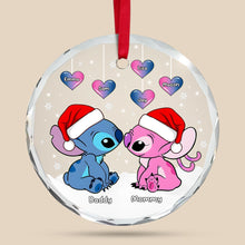 Load image into Gallery viewer, Personalized Family Christmas Ornament - Cartoon Characters Kissing Ornament PopCulturePrints