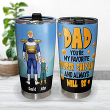 Load image into Gallery viewer, Dad You're My Favorite Super Saiyan Personalized Tumbler Tumbler Cup PopCulturePrints