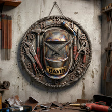 Load image into Gallery viewer, Time to Weld: Custom Welder Wall Clock - Perfect Gift for Welders and Tool Lovers Hanging Wall Clock PopCulturePrints