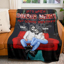 Load image into Gallery viewer, Custom Horror Movie Blanket for Couples - Personalized Valentine's Day Gifts Blanket PopCulturePrints