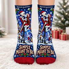 Load image into Gallery viewer, “Simply Meant to Be” - Personalized Dark Whimsical Couple Middle Tube Socks - Unique Christmas Gifts for Couples
