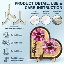 Load image into Gallery viewer, Sunflower First Mom Now Grandma - Personalized LED Light Wooden Plaque LED Light Wooden Plaque PopCulturePrints