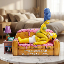 Load image into Gallery viewer, Personalized Couple On Donut Couch Acrylic Plaque - Fun & Quirky Gift for Couples Shaped Plaques PopCulturePrints