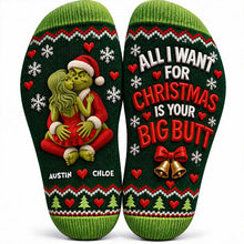 Load image into Gallery viewer, Christmas Wishes & Fun - Personalized Furry Naughty Couples Socks