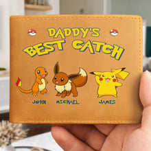 Load image into Gallery viewer, Custom PU Leather Wallet for Dad - Daddy's Best Catch Design Leather Wallet PopCulturePrints