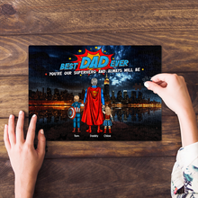 Load image into Gallery viewer, Best Dad Jigsaw Puzzle - Personalized Gift for Dad, Grandpa & Superheroes Jigsaw Puzzles PopCulturePrints
