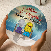 Load image into Gallery viewer, "Forever Linked Together" - Personalized Ceramic Round Plate - Perfect Gift for Mom, Grandma, and Daughters Ceramic Round Plate PopCulturePrints