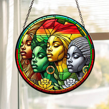 Load image into Gallery viewer, Black Roots Pride Stained Glass Suncatcher - Celebrate Black History Month Suncatcher PopCulturePrints