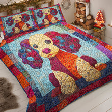 Load image into Gallery viewer, Vibrant Poodle Christmas Quilt Bed Set - Perfect Gift for Dog Lovers Blanket PopCulturePrints