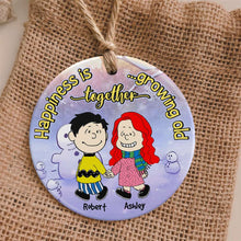 Load image into Gallery viewer, Personalized Couple Christmas Ornament - Hand In Hand Design - Valentine's Day Gifts Ornament PopCulturePrints