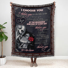 Load image into Gallery viewer, Horror Movie & Chill Personalized Woven Blanket - Gift for Couples Blanket PopCulturePrints