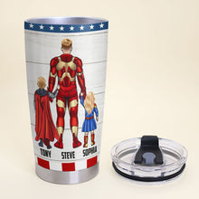 Load image into Gallery viewer, Personalized Hero Dad Tumbler - Custom Superhero Gift Tumbler Cup PopCulturePrints