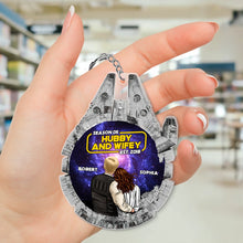 Load image into Gallery viewer, Personalized Hubby and Wifey Keychain | Space Adventure Gift | Valentine's Day Gifts Keychains PopCulturePrints