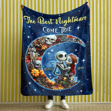 Load image into Gallery viewer, Personalized Halloween Couples Blanket | Best Nightmare Gift | Valentine's Day Gifts Blanket PopCulturePrints