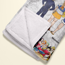 Load image into Gallery viewer, "You're Our Hero and Always Will Be" - Personalized Queen of the Pirates Blanket - Custom Gift for Mom, Grandma, and More Blanket PopCulturePrints