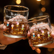 Load image into Gallery viewer, To Dad From The Reasons You Drink Funny - Personalized Whiskey Glass Gift for Dad, Grandpa & More Whiskey Glass PopCulturePrints