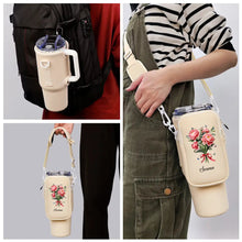 Load image into Gallery viewer, “Celebrate Every Moment” - Personalized Birth Flower Bouquet Bottle Carrier Bag - Gift for Mom, Grandma, and More Bottle Carrier Bag PopCulturePrints