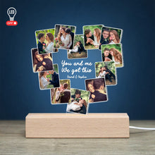 Load image into Gallery viewer, Personalized 3D LED Heart Light - You and Me, We Got This Led Night Light PopCulturePrints