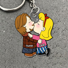 Load image into Gallery viewer, Custom Couple Kissing Keychain - Personalized Valentine's Day Gifts for Lovers Keychains PopCulturePrints