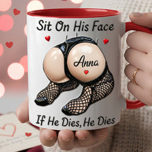 Load image into Gallery viewer, Sit On His Face Accent Mug - Funny Personalized Gift for Couple Coffee Mug PopCulturePrints