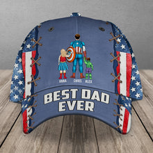 Load image into Gallery viewer, Personalized 'Best Dad Ever' Classic Cap - Custom Super Dad Design Caps PopCulturePrints