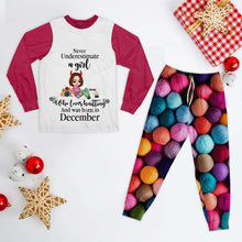 Load image into Gallery viewer, Personalized Knitting Lovers Pajamas - December Born Christmas Edition Pajama Set PopCulturePrints
